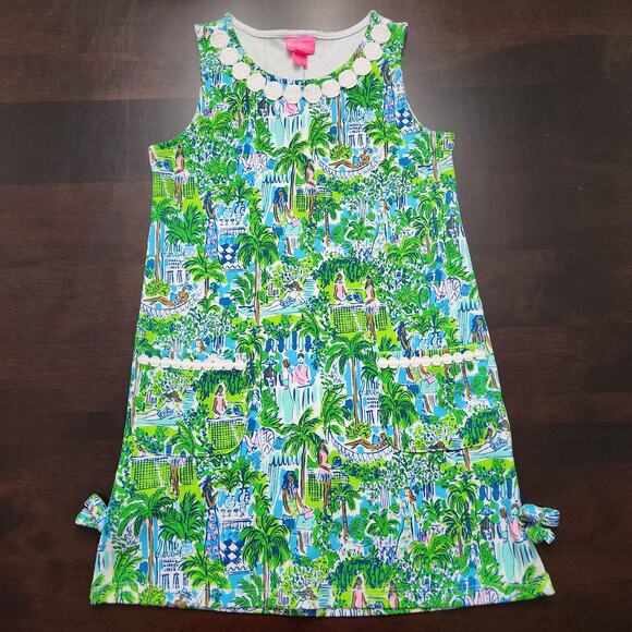 Lilly Pulitzer Lilly On Holiday Sprout Green Knit Shift Dress Size 8-10 - Picture 1 of 6